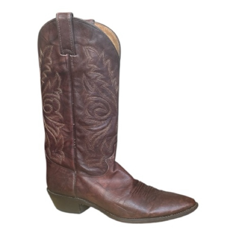Vintage Justin Brown Chestnut Marbled Western Cowboy Boots Men's Size 10.5 D